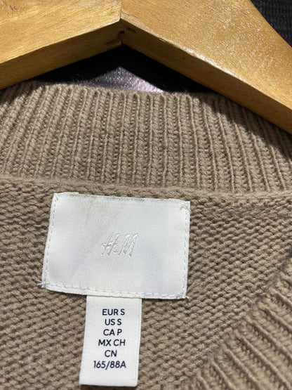 H&M |S| BUST 16| Beige or Tan Long-Sleeve Knit Midi Dress