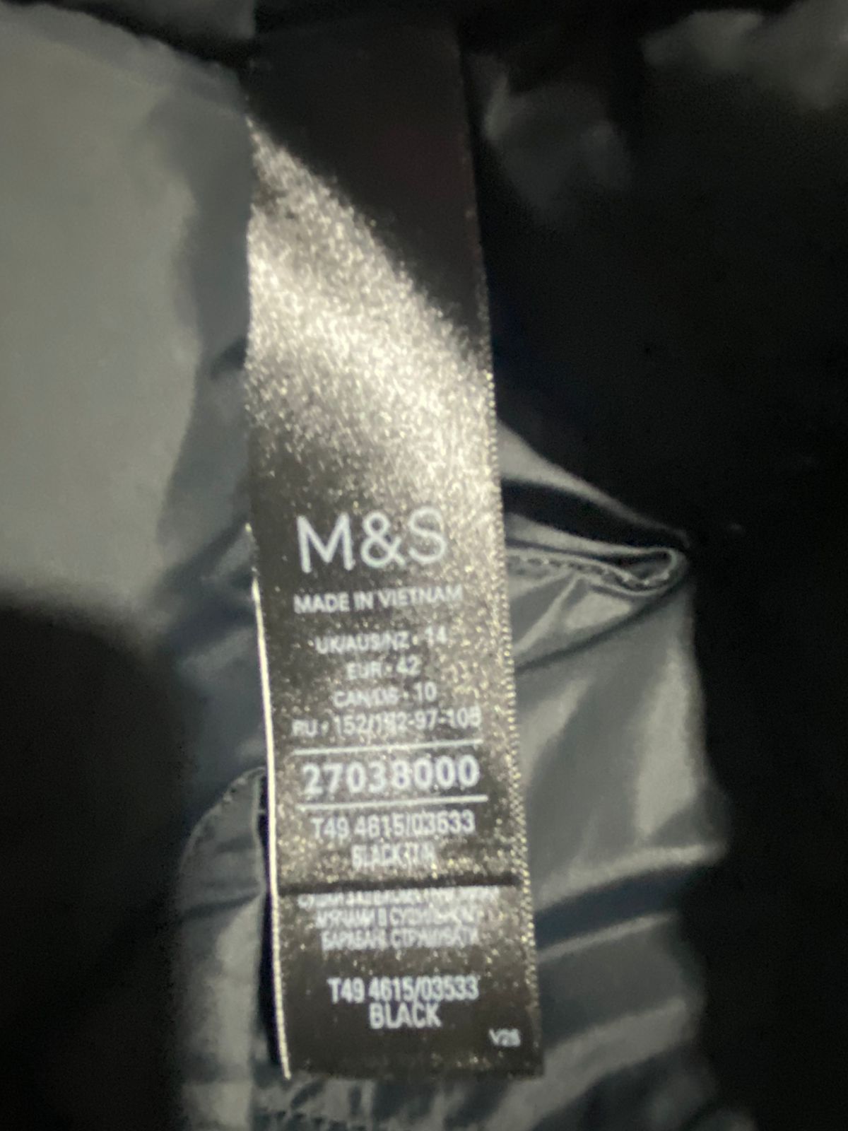 M&S |L| BUST 21| Down Diamond Quilted Coat Longline Quilted Puffer Jacket