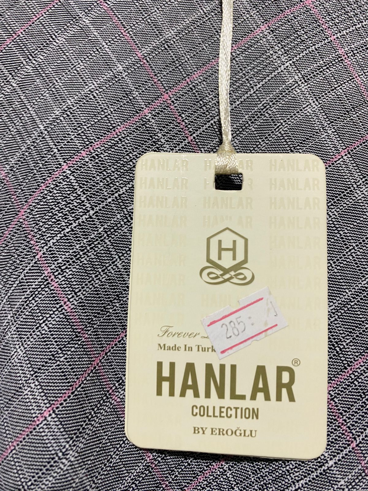 HANLAR COLLECTION |XL| WAIST 34| Grey Plaid (Prince of Wales Check) Midi Skirt