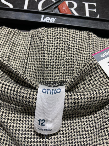 ANKO |L| WAIST 30| Wide Pants, which translates to Mix Houndstooth Wide Pants