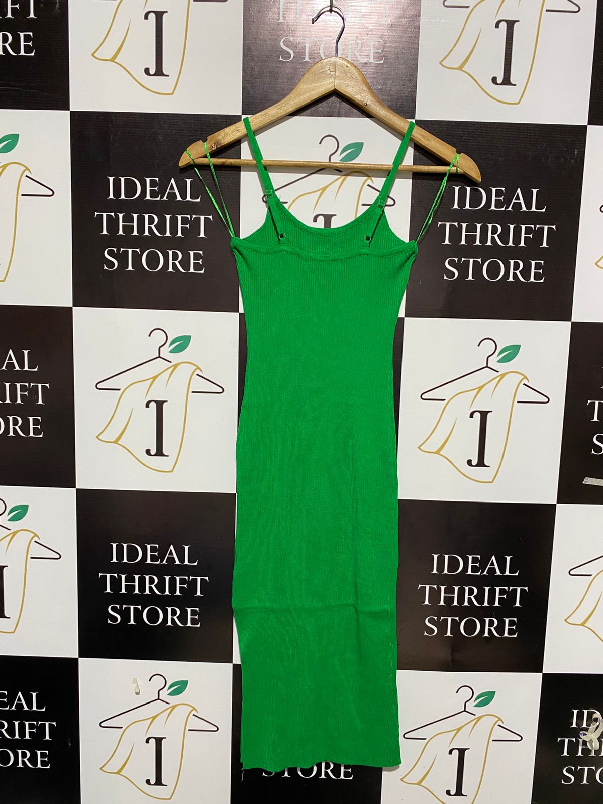 ALLY |XS| BUST 11| Green Ribbed Knit Midi Dress