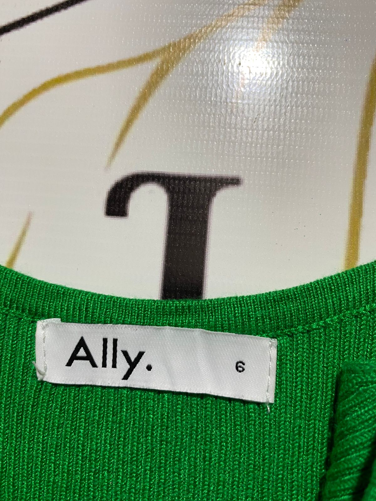 ALLY |XS| BUST 11| Green Ribbed Knit Midi Dress