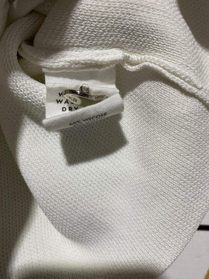 GLASSONS |S| BUST 14| White Knit Sleeveless Vest