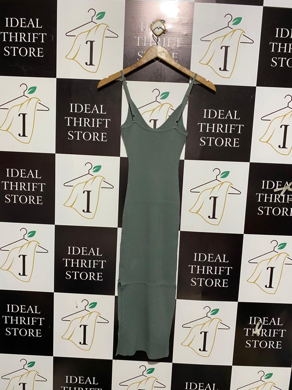 PERFECT STRANGER |L| BUST 10| Olive Green Bodycon Midi Dress