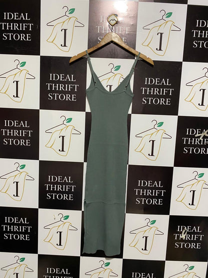 PERFECT STRANGER |L| BUST 10| Olive Green Bodycon Midi Dress