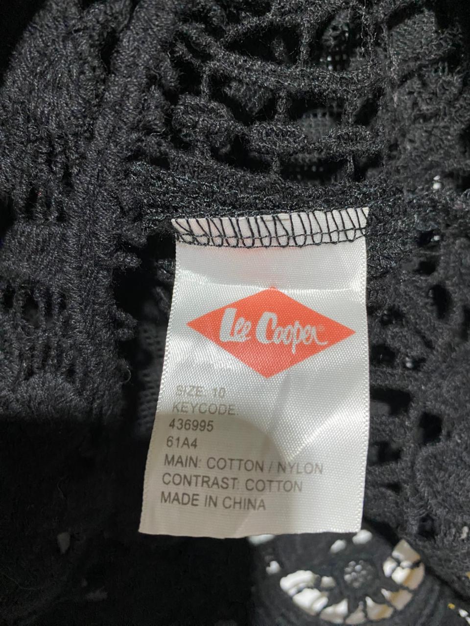 LEE COOPER |M| BUST 17| Black Lace Bell Sleeve Top