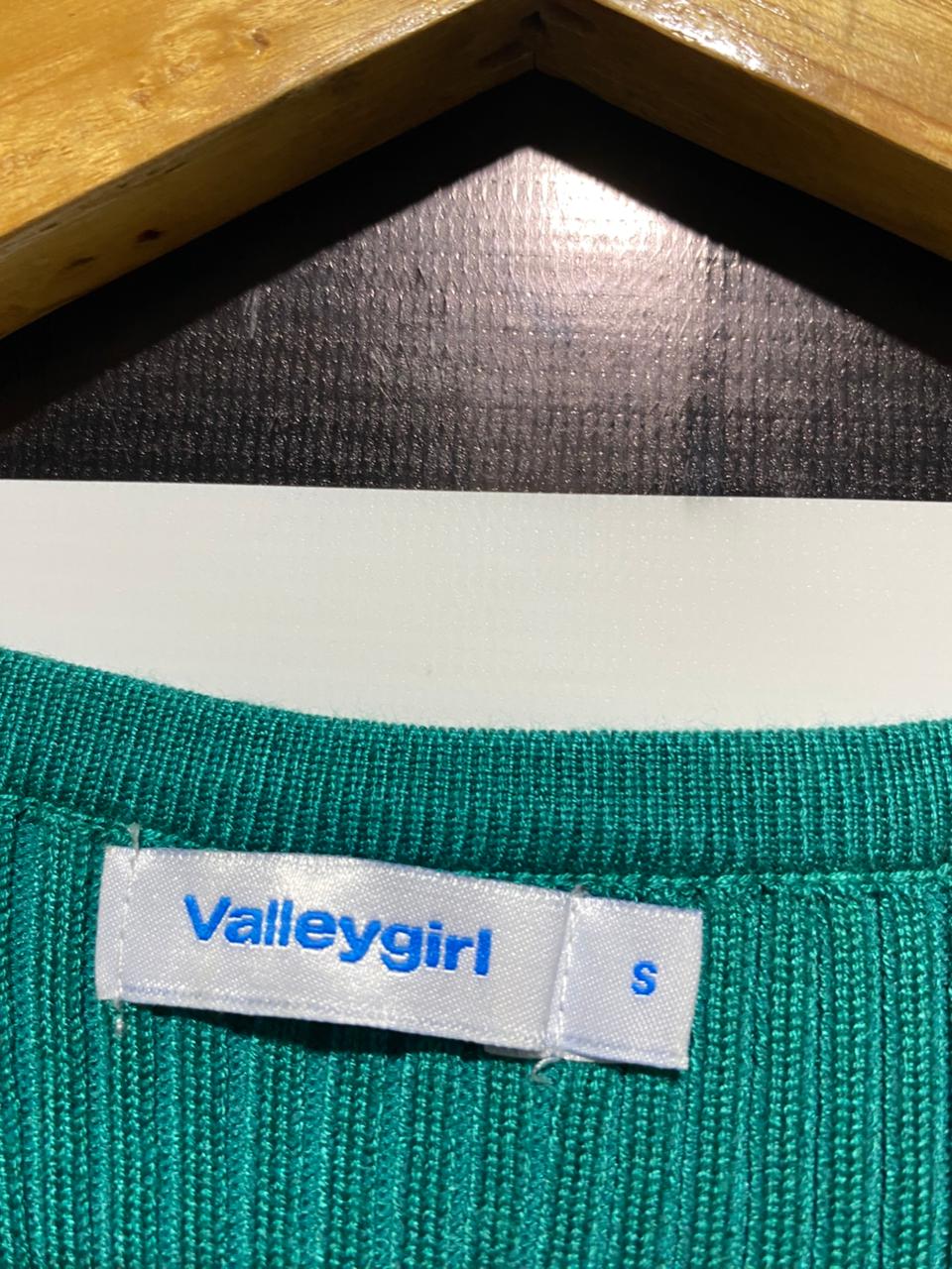 VALLEY GIRL |S| BUST 9| Green Ribbed Knit Bodycon Midi Dress
