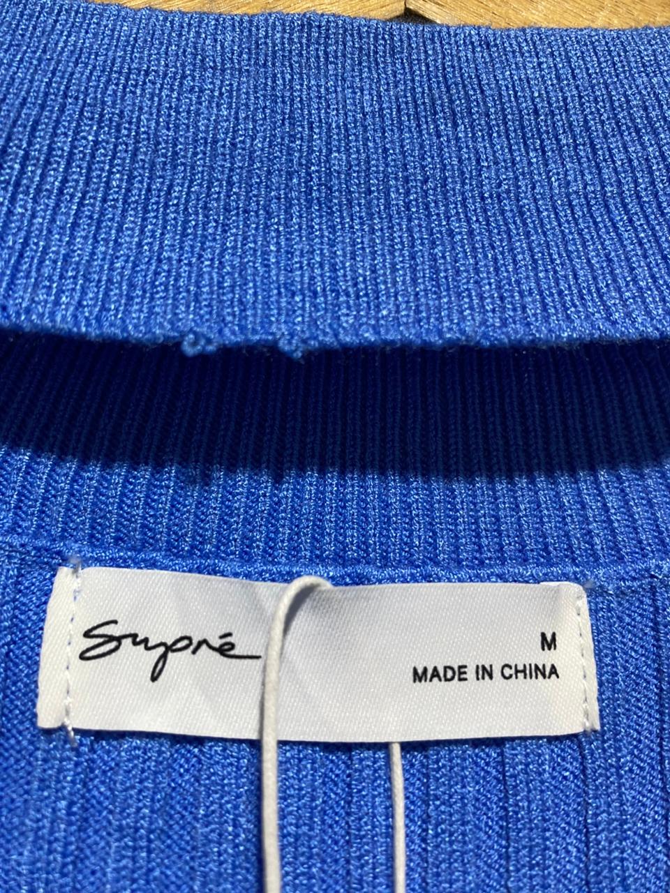 SUPRE |M| BUST 12|Blue Ribbed Knit Mini Dress
