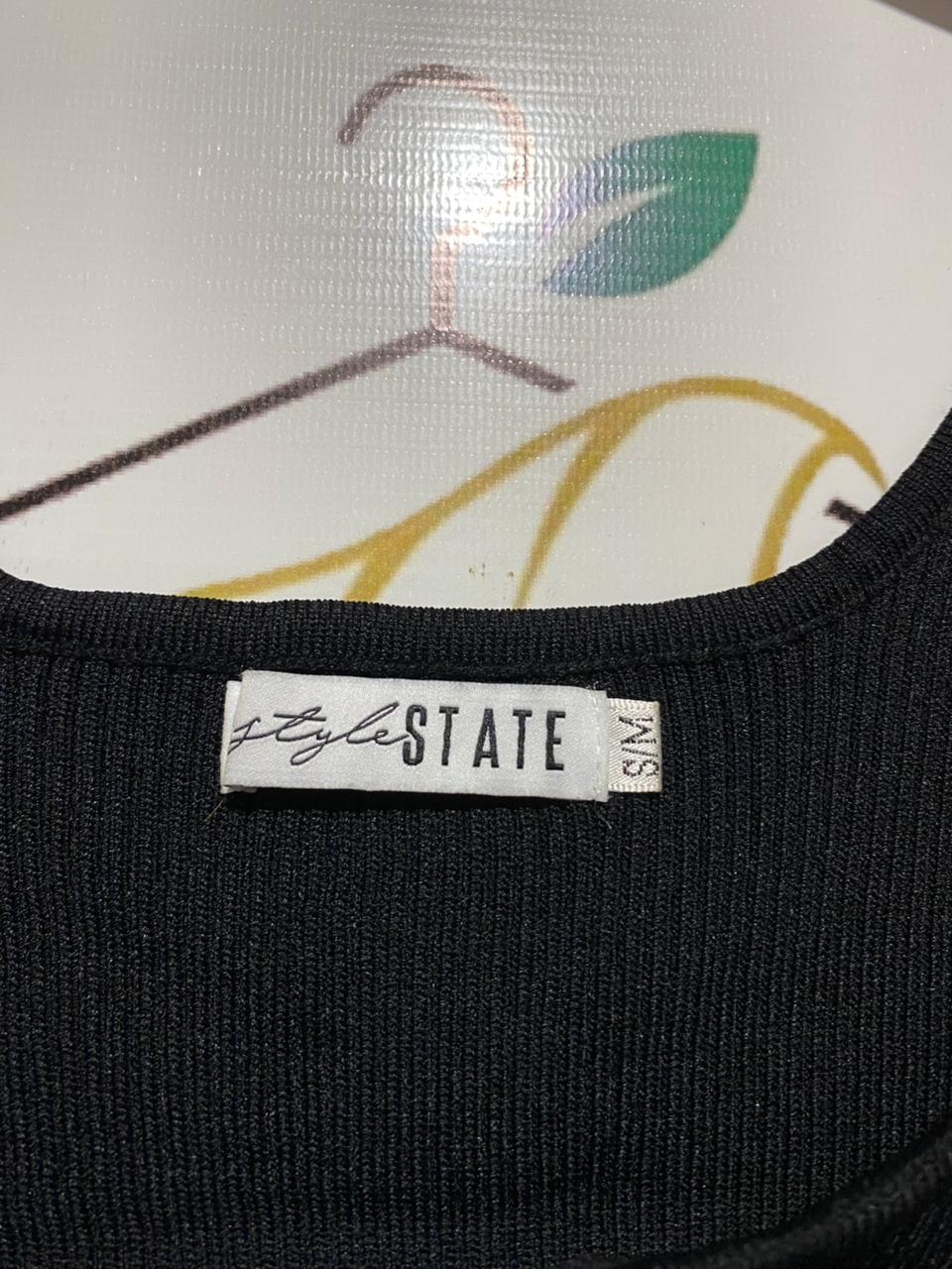 STYLE STATE |S| BUST 11| Black Ribbed Crop Top