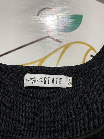 STYLE STATE |S| BUST 11| Black Ribbed Crop Top