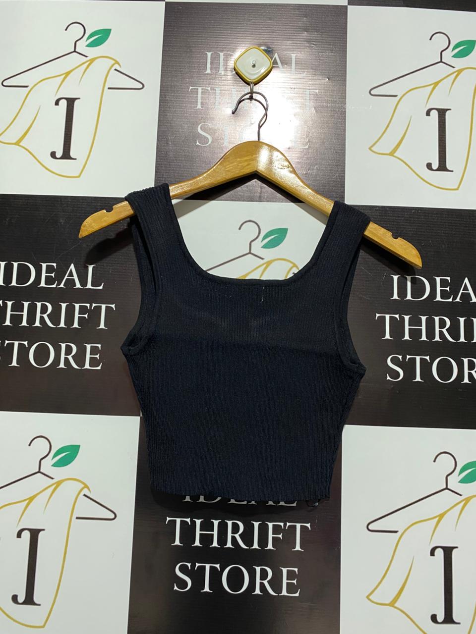 STYLE STATE |S| BUST 11| Black Ribbed Crop Top