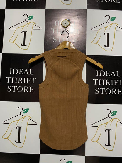PREVIEW |M| BUST 11| Brown Ribbed Tank Top