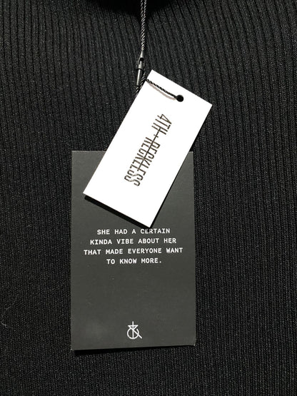 4TH RECKLESS |M| BUST 12| Black Sleeveless Ribbed Midi Dress