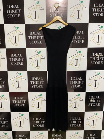 4TH RECKLESS |M| BUST 12| Black Sleeveless Ribbed Midi Dress