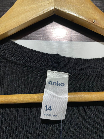 ANKO |L| BUST 22| Black Longline Open-Front Cardigan