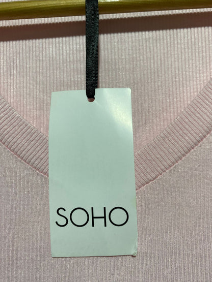 SOHO |L| BUST 22| light pink long-sleeved V-neck top