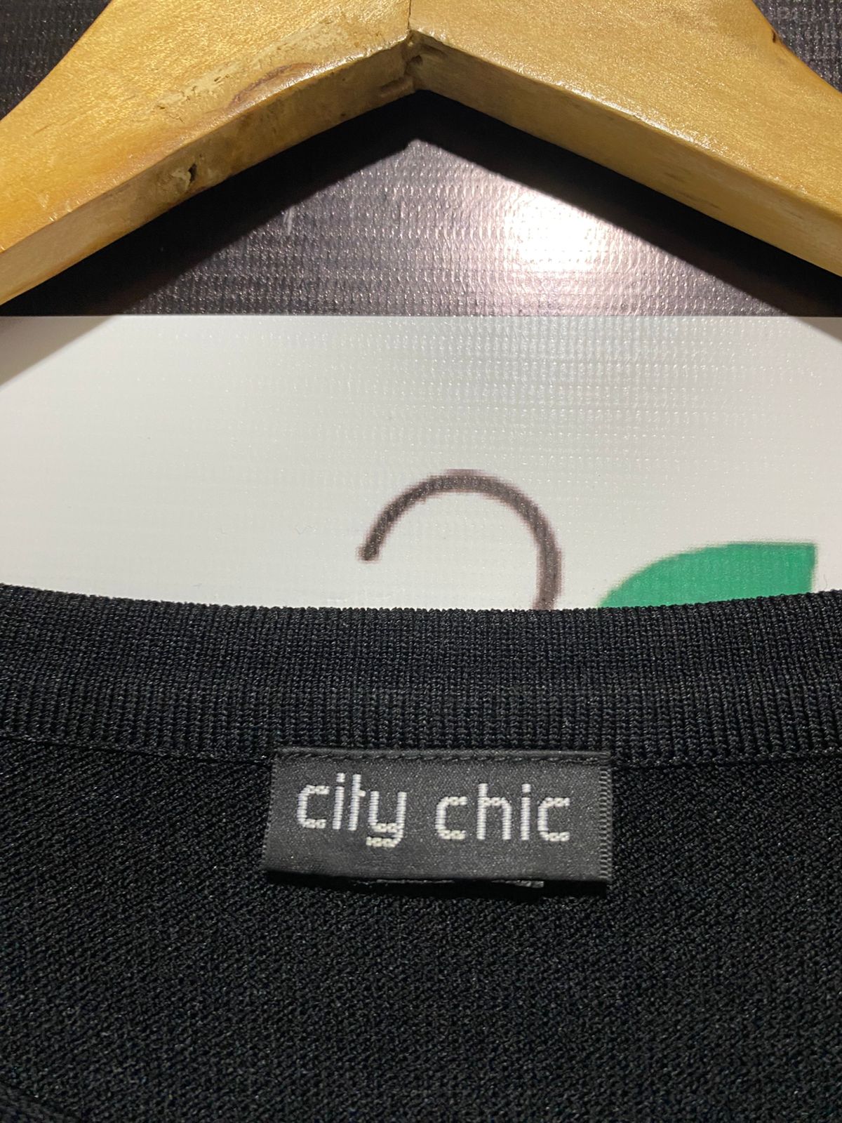 CITY CHIC |L| BUST 23| Black Long-Sleeve Sweater Featuring Silver Grommets or Studs