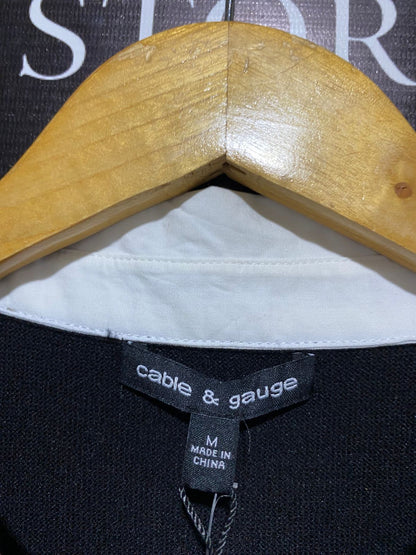 CABLE & GAUGE |M| Black Long-Sleeve Knit Top