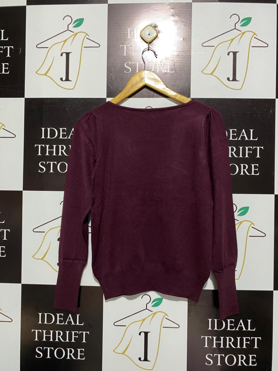 MARCS |S| BUST 17|  Maroon or Burgundy Knit Sweater