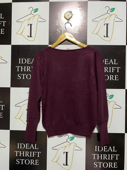 MARCS |S| BUST 17|  Maroon or Burgundy Knit Sweater