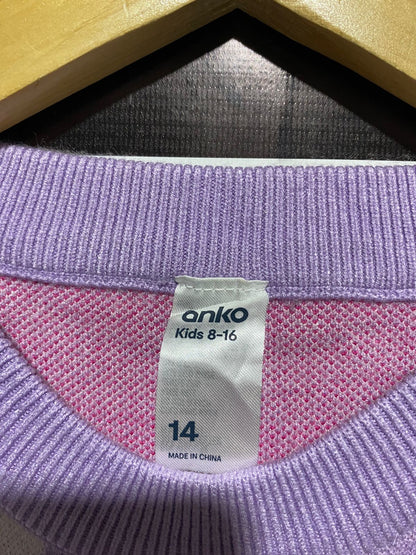 ANKO |L| BUST 20| Purple Floral Knit Crewneck Sweater