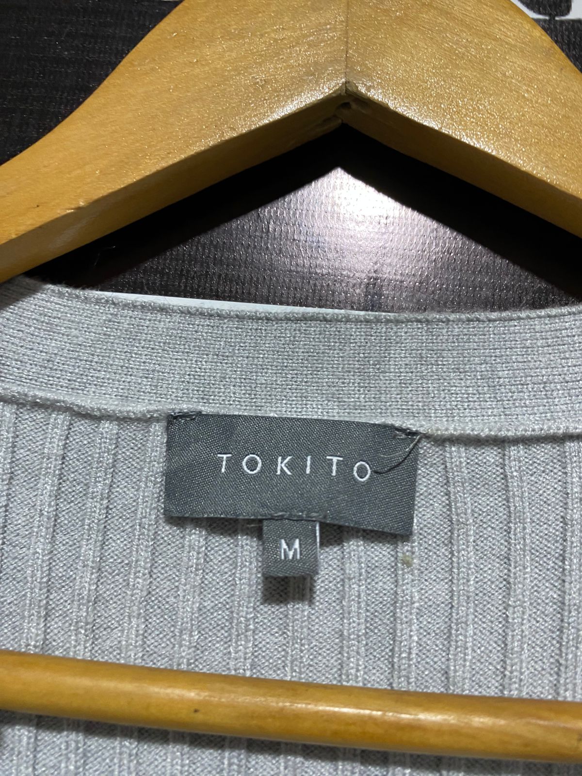 TOKITO |M| BUST 19| Grey Ribbed Open-Front Long Cardigan