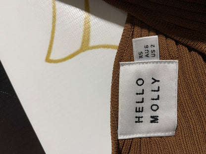HELLO MOLLY |XS| BUST 11| Brown Midi Knit Dress