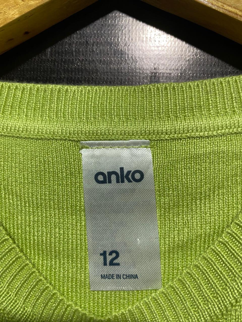 ANKO |M| BUST 12| Lime Green Ribbed Knit Crop Top