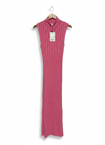 DAZIE |S| BUST 13| Pink Ribbed Midi Dress