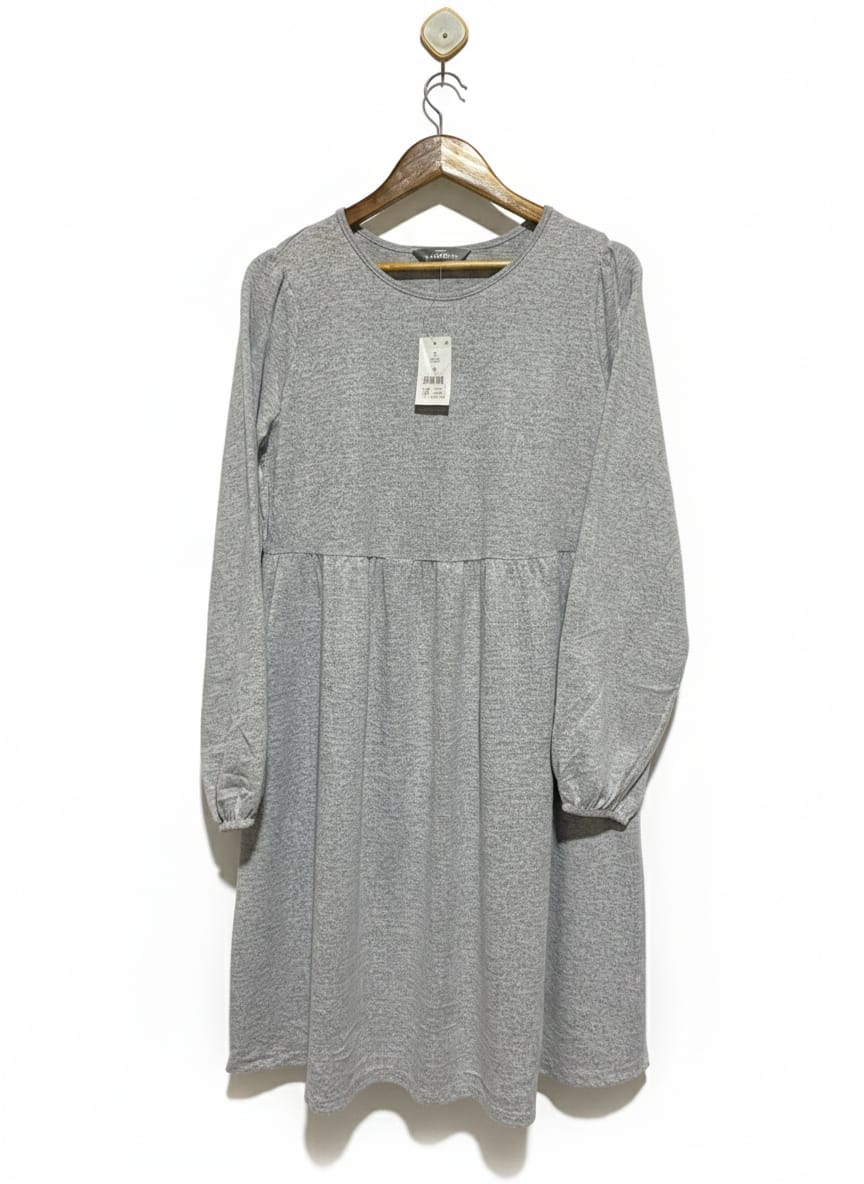 GEORGE |L| BUST 19| Grey Long-Sleeve Babydoll Dress