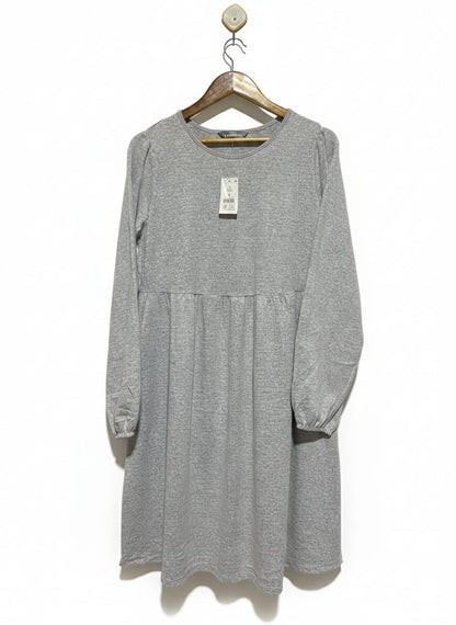 GEORGE |L| BUST 19| Grey Long-Sleeve Babydoll Dress