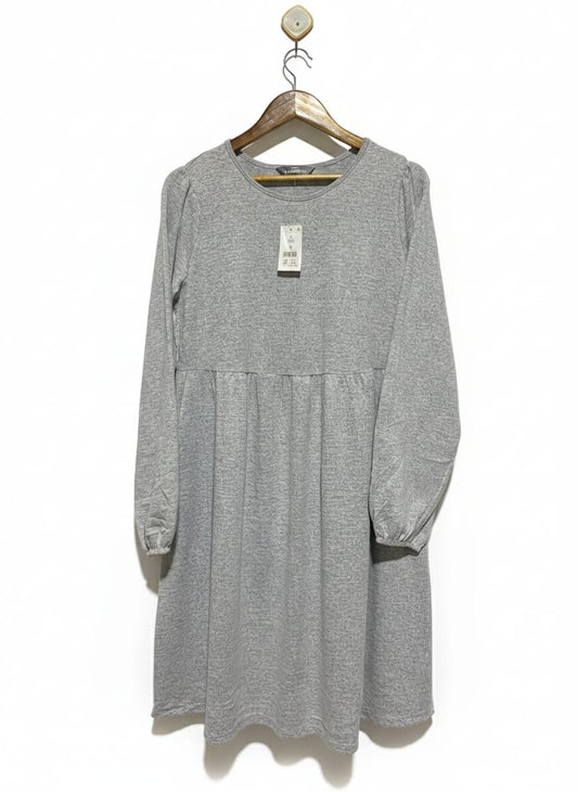 GEORGE |L| BUST 19| Grey Long-Sleeve Babydoll Dress