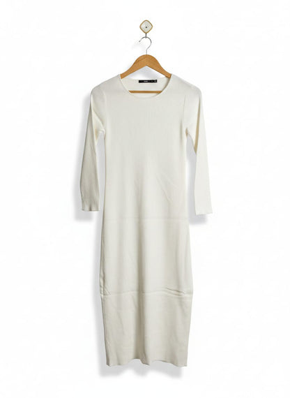 SPORT GIRL |S| BUST 15| White Long-Sleeve Midi Dress
