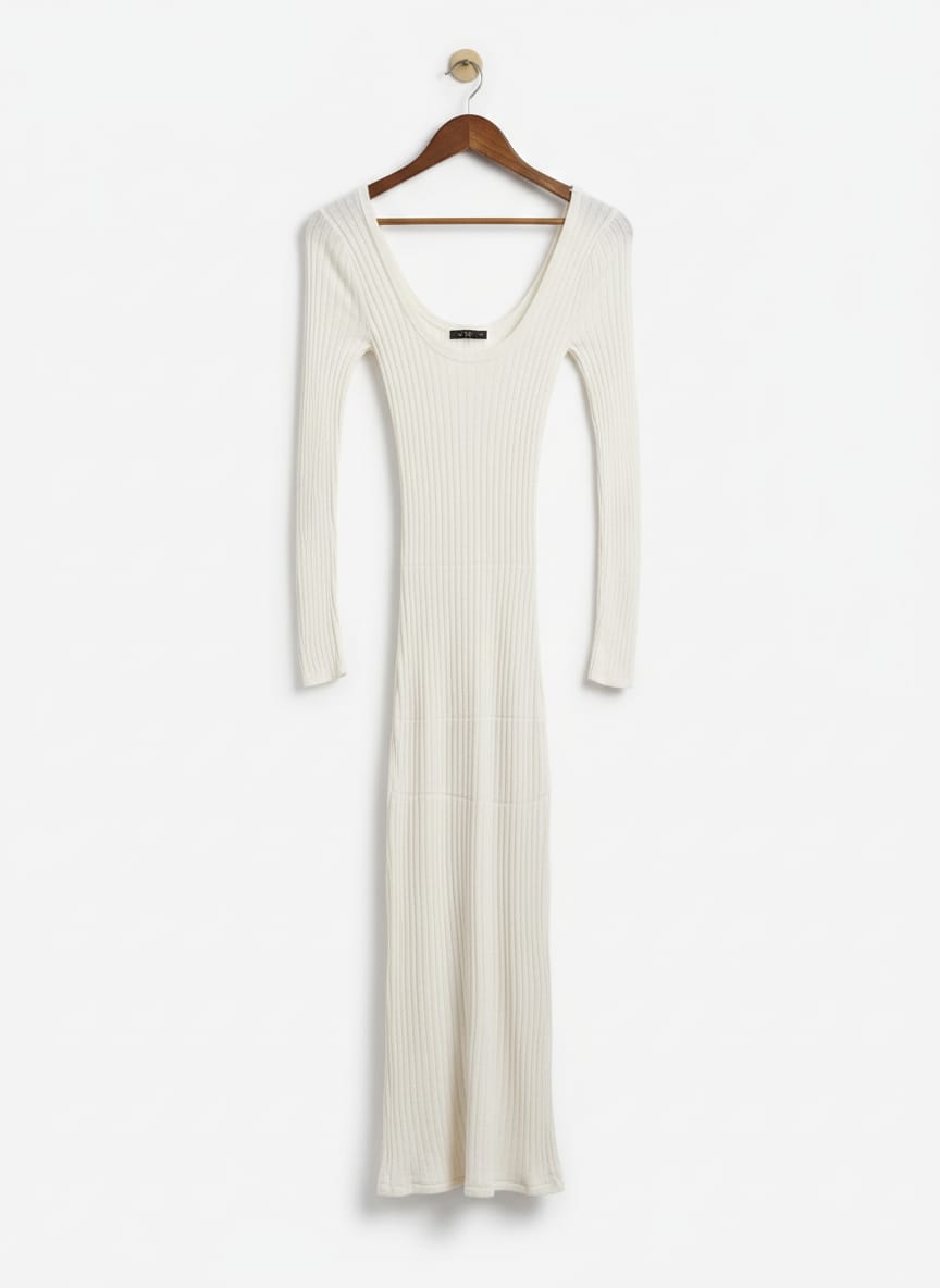 DAZIE |S| BUST 11| White Scoop Neck Maxi Dress