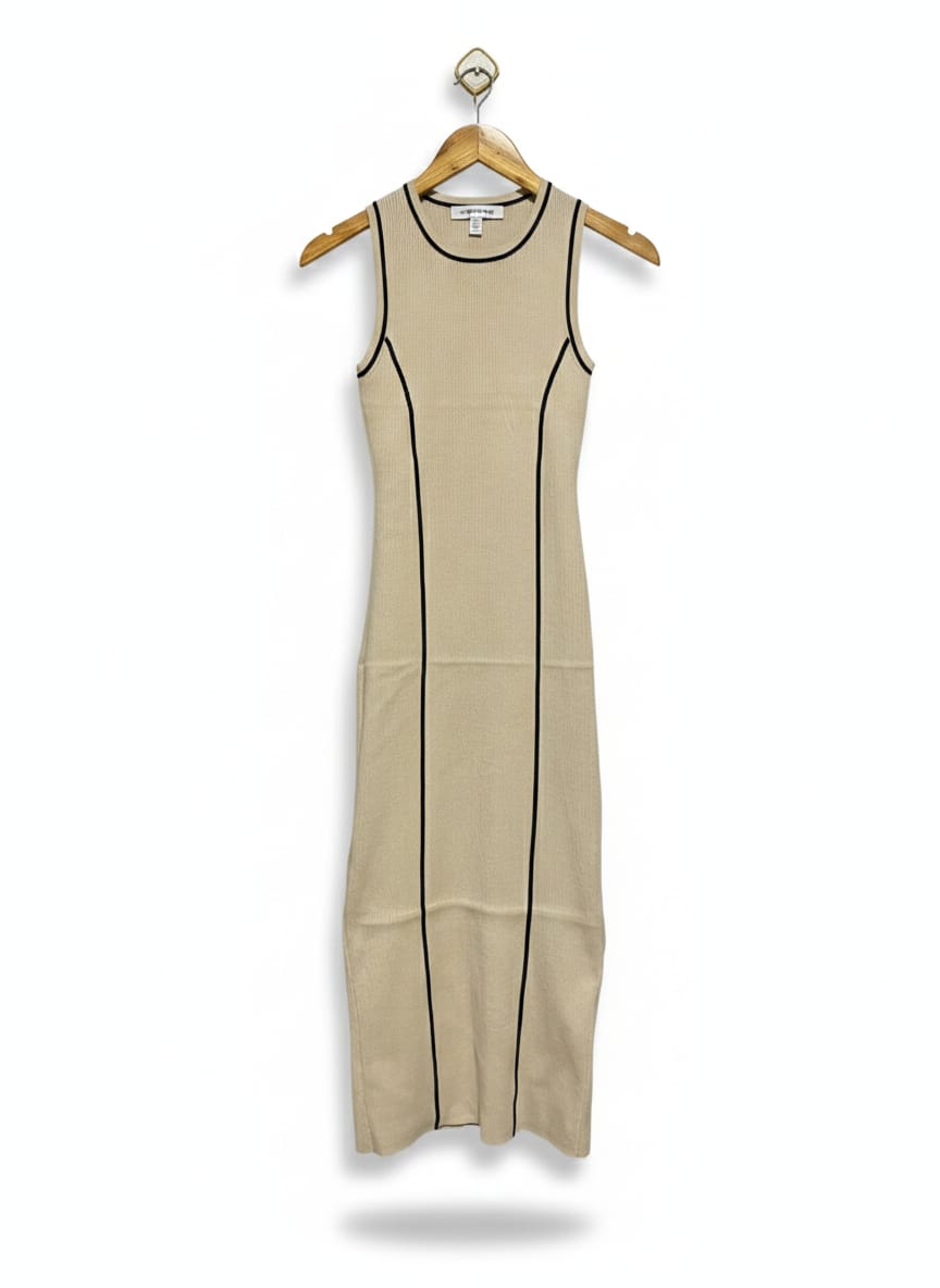 FOREVER NEW |S| BUST 12| Cream Sleeveless Piping Dress