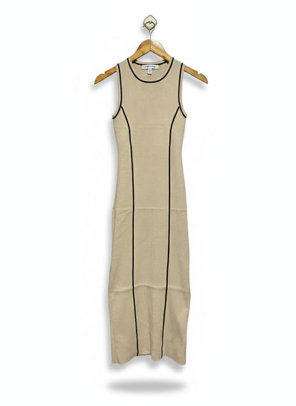 FOREVER NEW |S| BUST 12| Cream Sleeveless Piping Dress