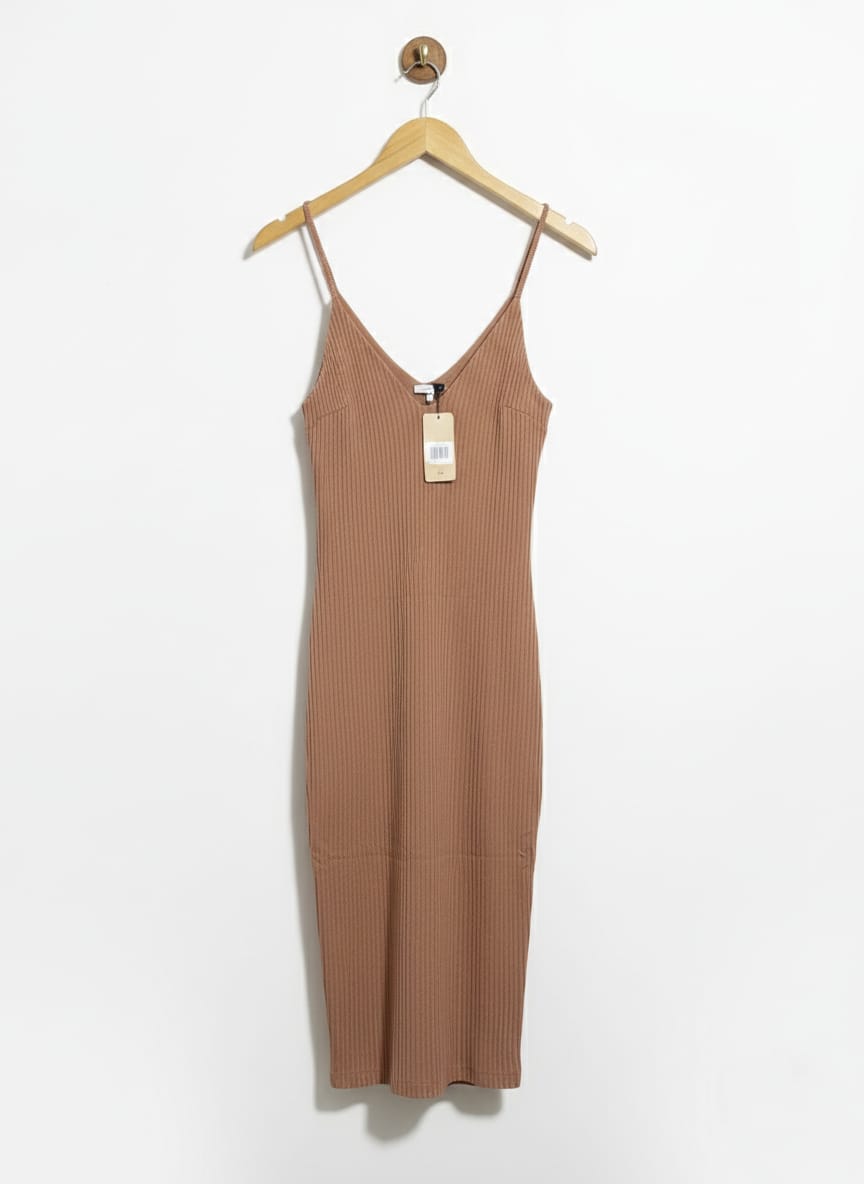 KOOKAI |S| BUST 13| Tan Ribbed Cami Dress