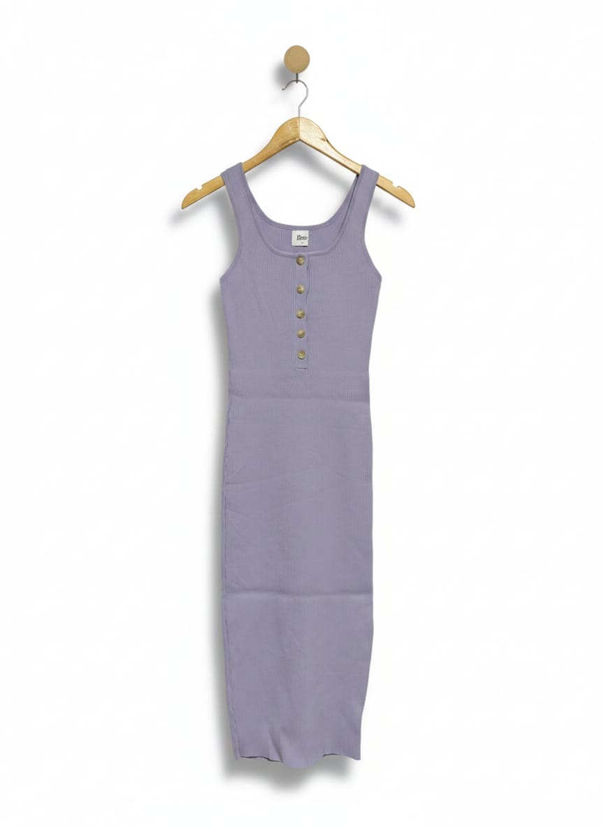 BAE |M| BUST 13| Lavender Ribbed Knit Midi Tank Dress