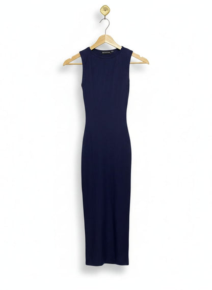 PRETTYLITTLE THING |S| BUST 10| C5| Navy Blue Sleeveless Bodycon Midi Dress
