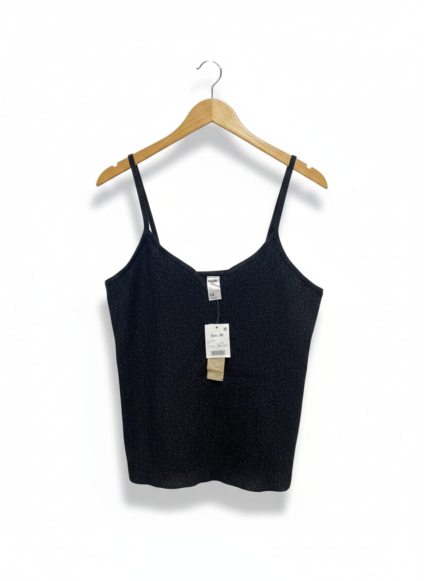 ANKO |M| BUST 18| B1| Black Glitter or sequin camisole