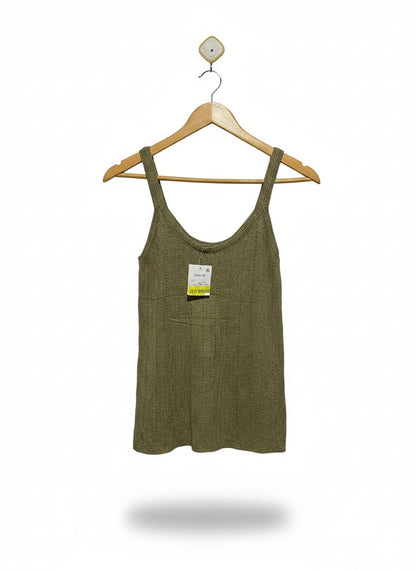 ANKO |S| BUST 13|  Olive Green Ribbed knit tank top