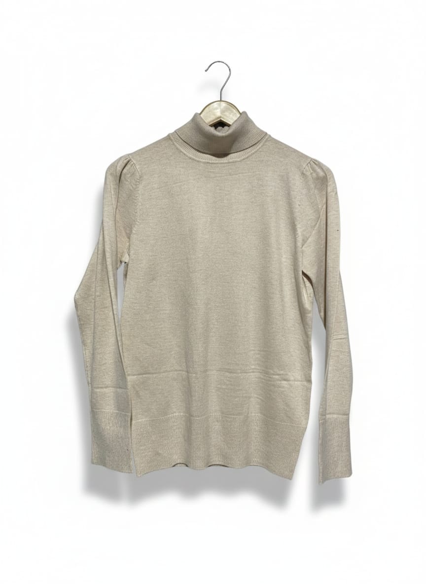 EXPRESSION |M| BUST 17| Beige Turtleneck Sweater