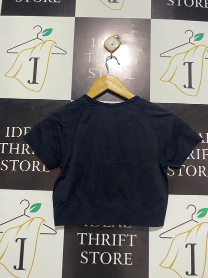 ANKO |S| BUST 14| Black Seamless Short-Sleeve Crop Top