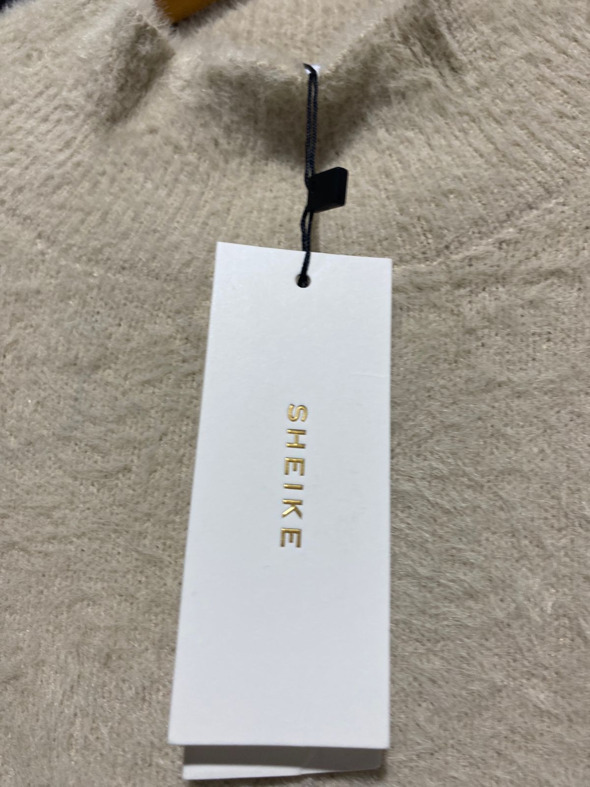 SHEIKE |XS| BUST 19| Beige Fuzzy or Fluffy Knit Sweater