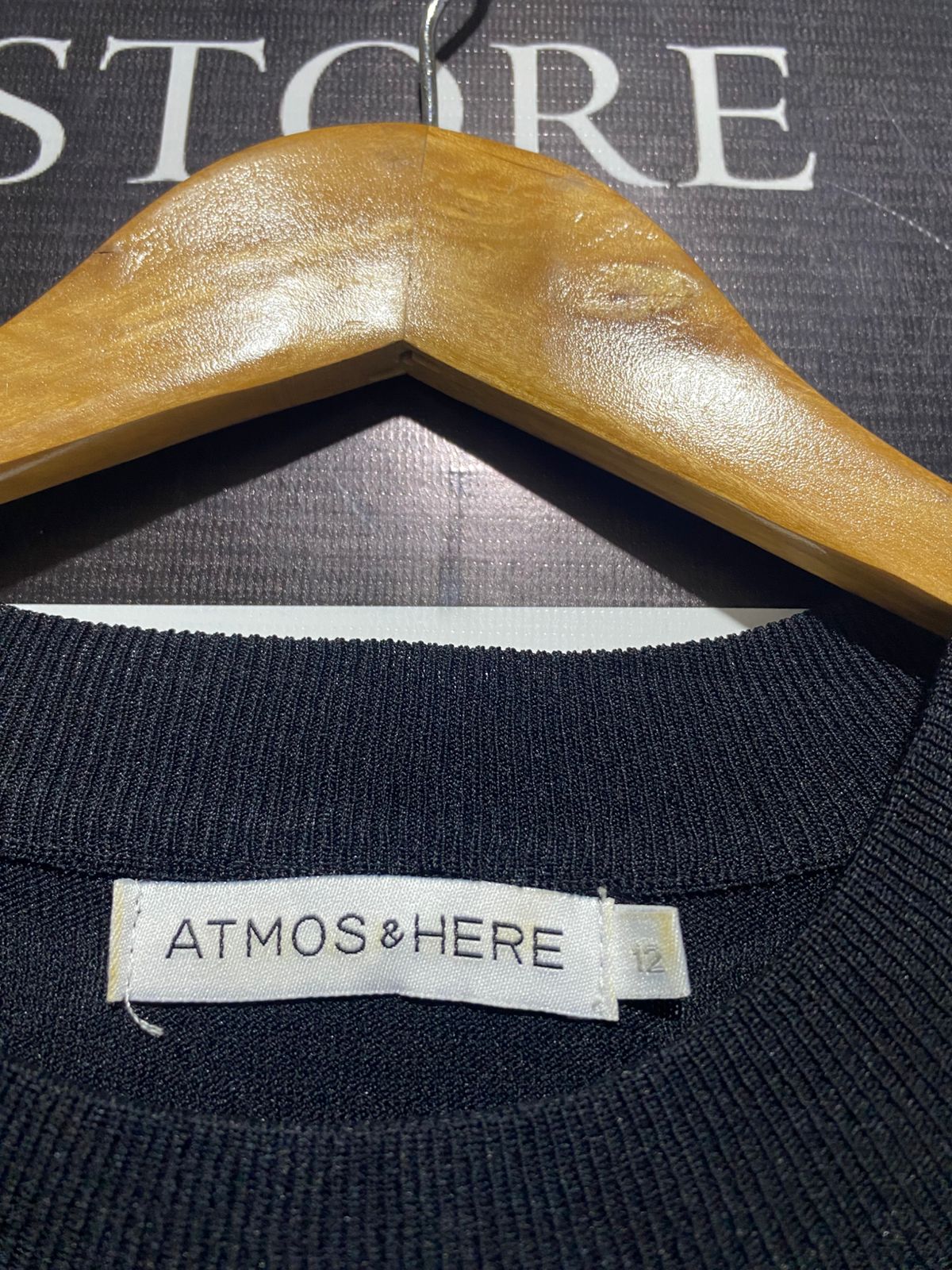 ATMOS & HERE |M| BUST 18| B12|  Black Crewneck Sweater