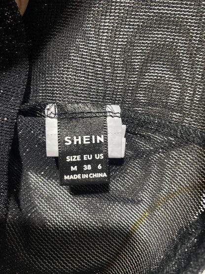 SHEIN |M|BUST 14| Black Sheer Mesh Long-Sleeve Top