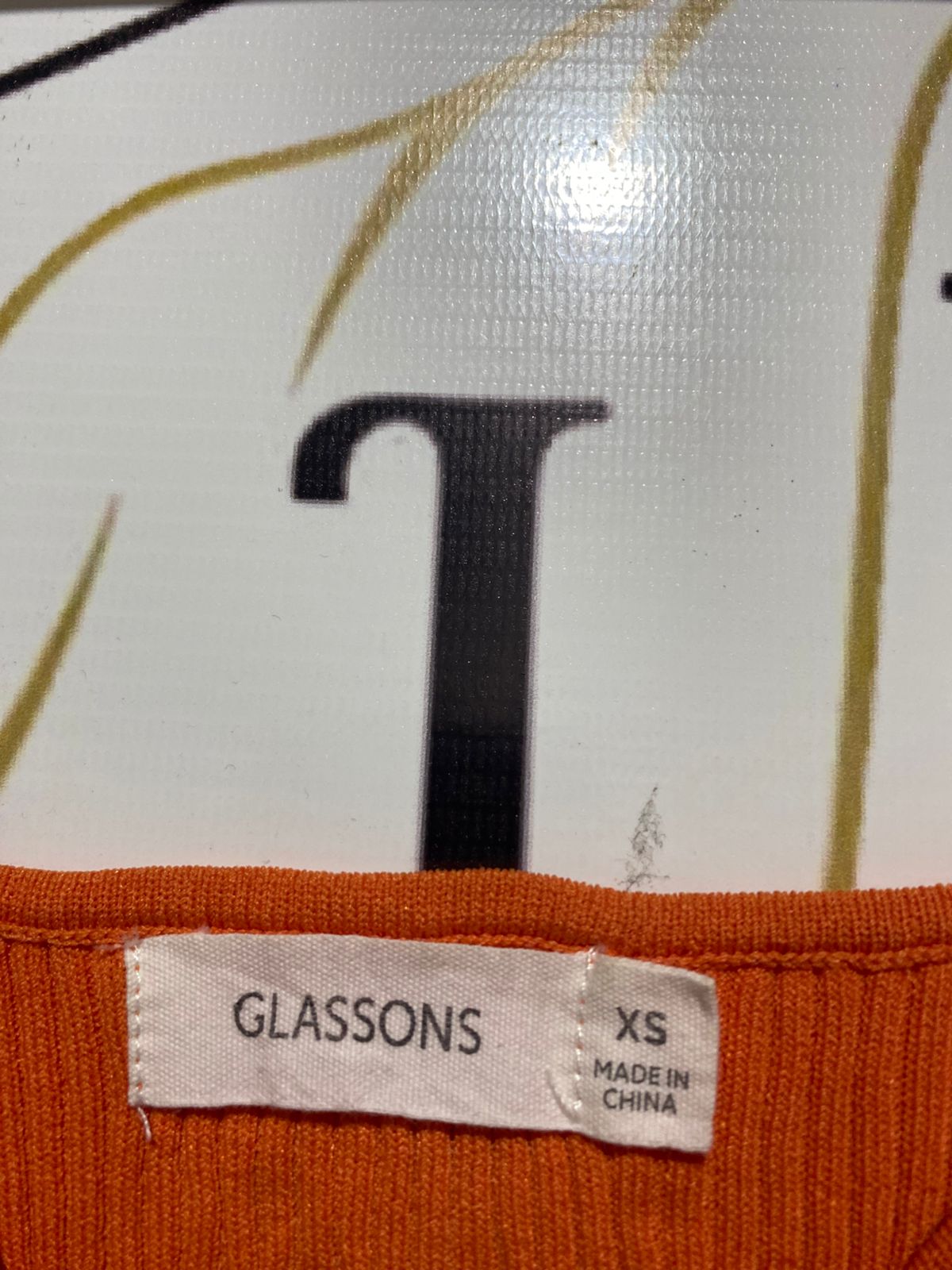 GLASSONS |XS| BUST 10|  orange ribbed crop tank top