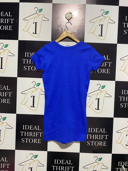 SENSIMA |M| BUST 16| Royal Blue Short-Sleeve V-Neck Cardigan
