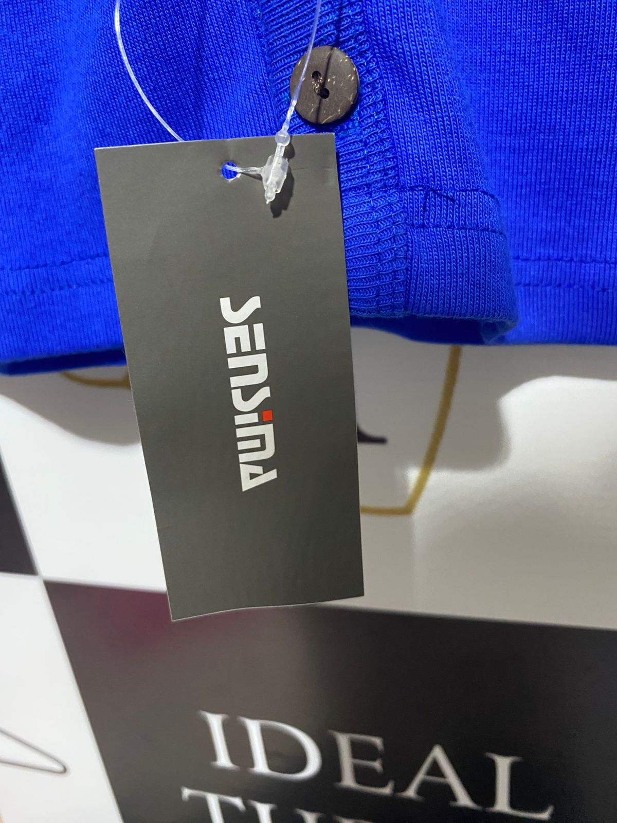 SENSIMA |M| BUST 16| Royal Blue Short-Sleeve V-Neck Cardigan