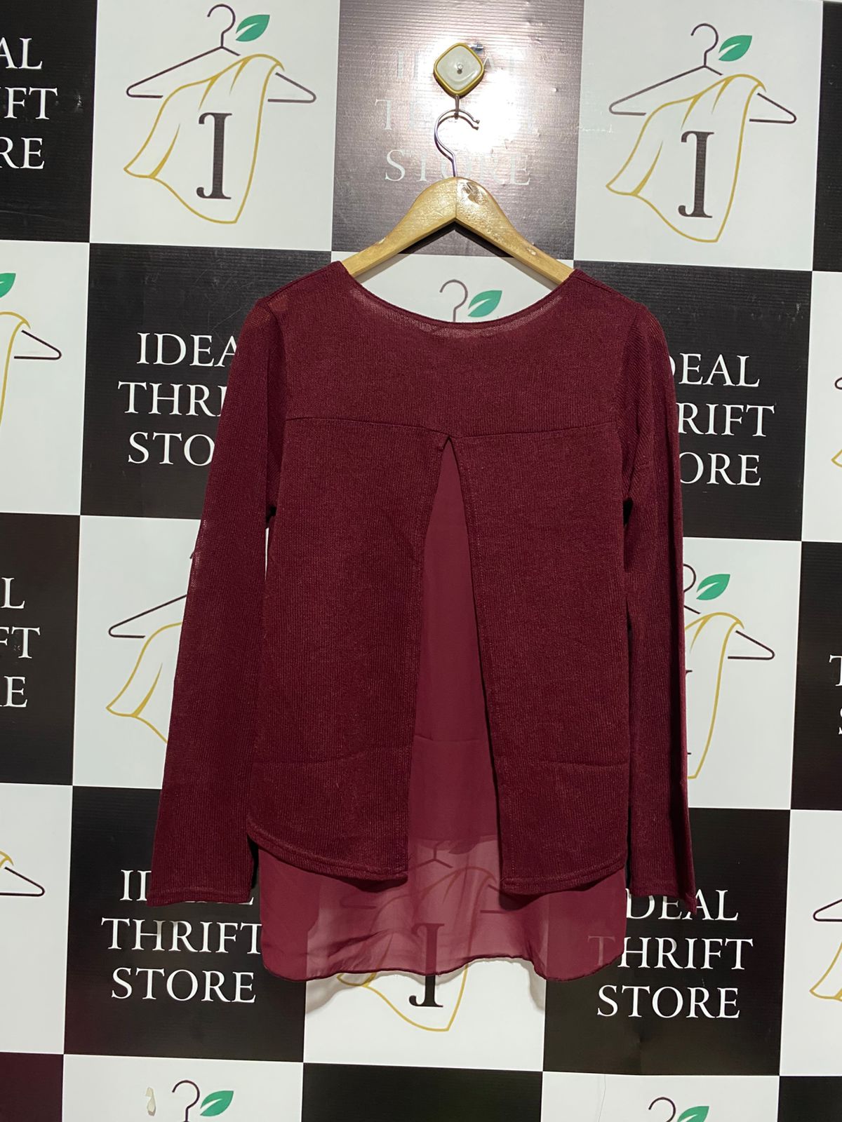 NEW LOOK |M| BUST 18| Twofer Top (Knit Sweater Layer Over a Sheer Tank Layer)